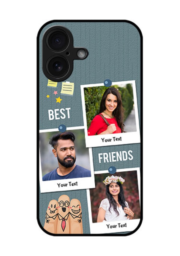 iPhone 16 Custom Glass Phone Case - Sticky Frames And Friendship Design