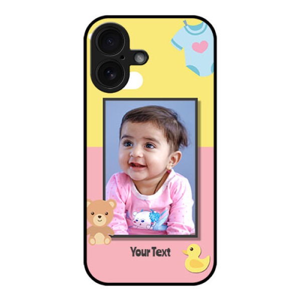 iPhone 16 Custom Glass Phone Case - Kids 2 Color Design