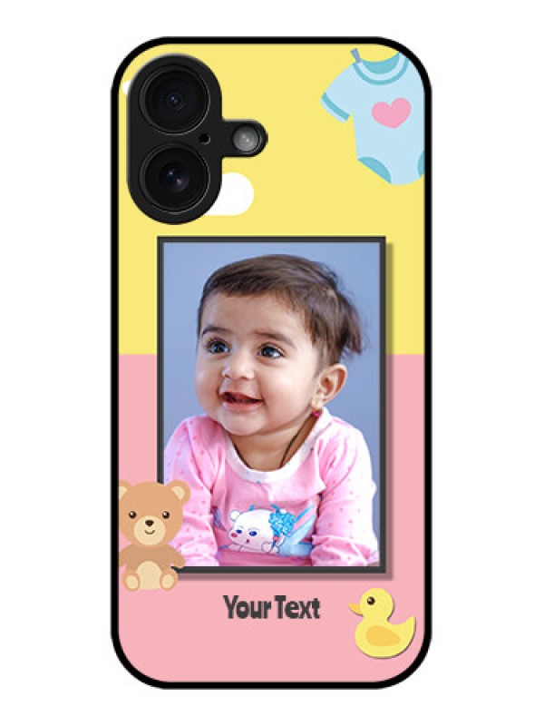 Custom iPhone 16 Custom Glass Phone Case - Kids 2 Color Design