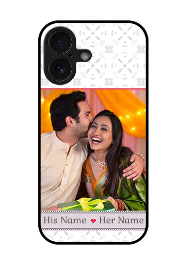iPhone 16 Custom Glass Phone Case - With Photo And Ethnic Design