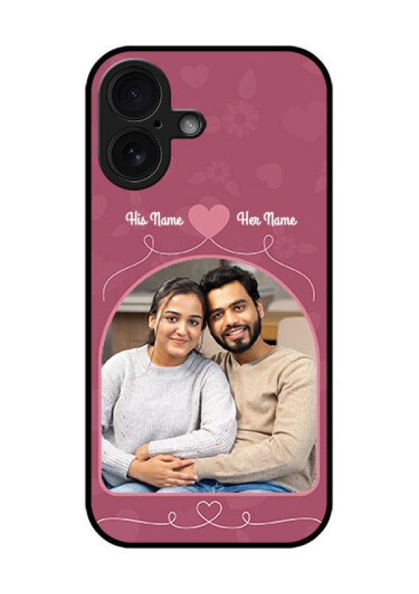 iPhone 16 Custom Glass Phone Case - Love Floral Design
