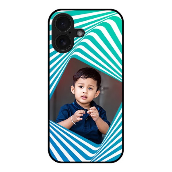 iPhone 16 Custom Glass Phone Case - Abstract Spiral Design