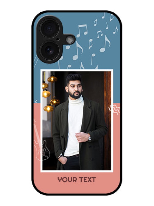Custom iPhone 16 Custom Glass Phone Case - With Color Musical Note Design