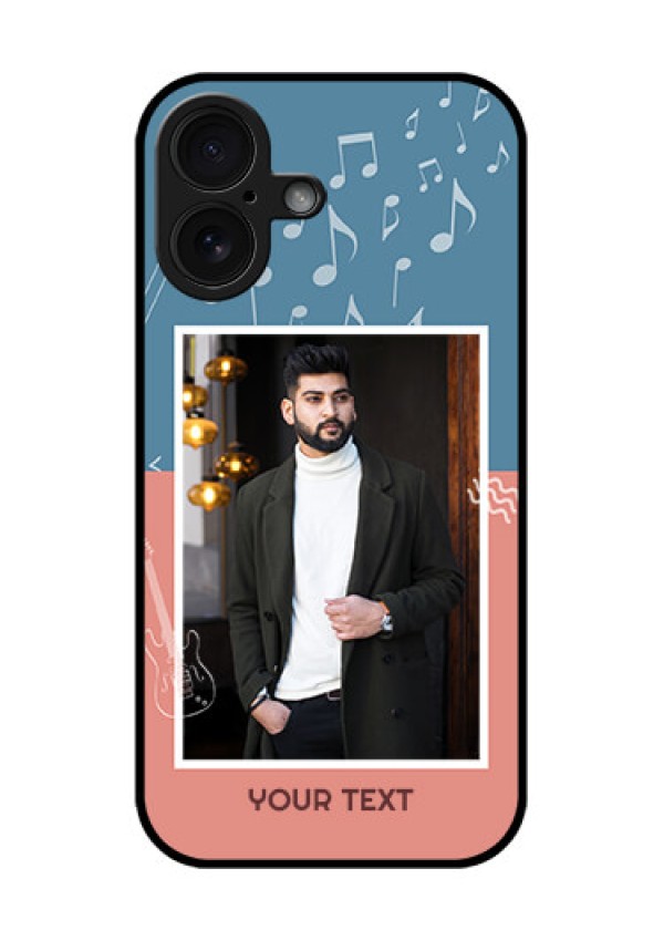 iPhone 16 Custom Glass Phone Case - With Color Musical Note Design