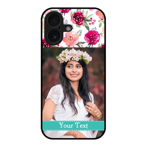 iPhone 16 Custom Glass Phone Case - Water Colors Floral Design iPhone 16 Custom Glass Phone Case - Water Colors Floral Design