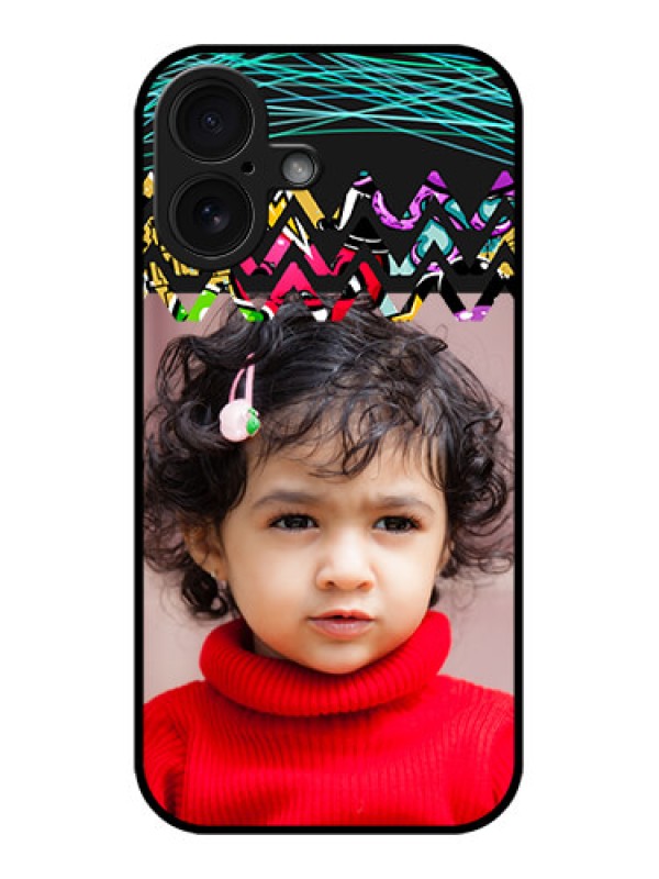 Custom iPhone 16 Custom Glass Phone Case - Neon Abstract Design
