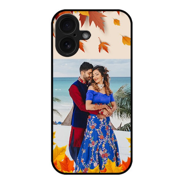 iPhone 16 Custom Glass Phone Case - Autumn Maple Leaves Design iPhone 16 Custom Glass Phone Case - Autumn Maple Leaves Design