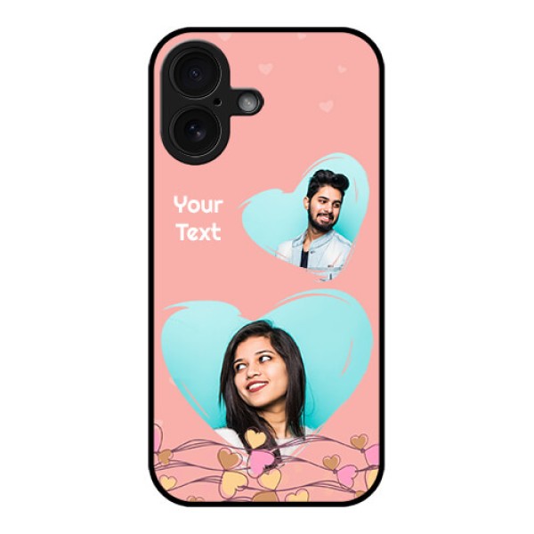 iPhone 16 Custom Glass Phone Case - Love Doodle Design