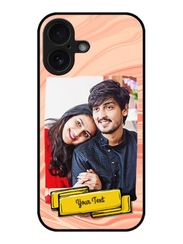 Custom iPhone 16 Custom Glass Phone Case - Marble Texture Design