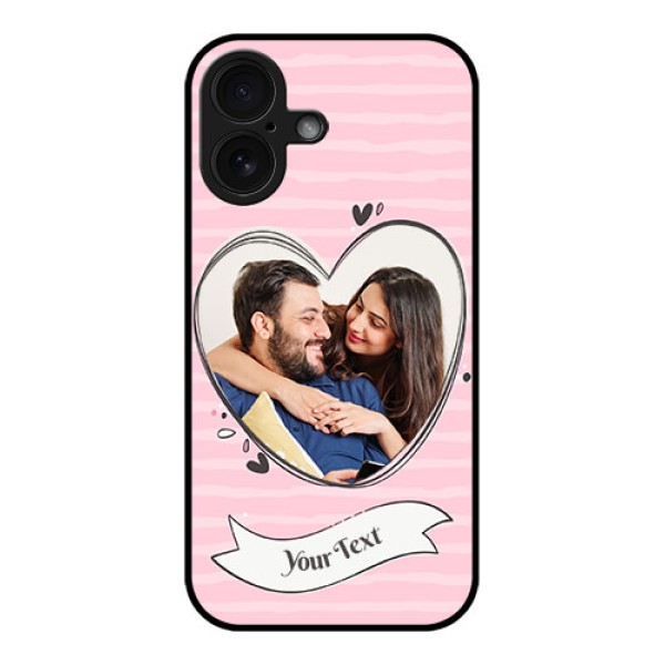 iPhone 16 Custom Glass Phone Case - Vintage Heart Design