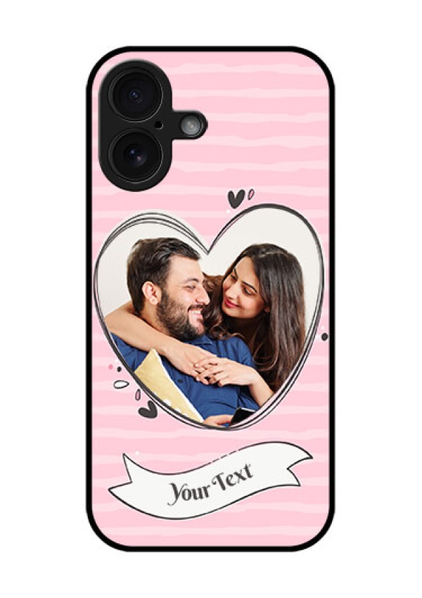 iPhone 16 Custom Glass Phone Case - Vintage Heart Design
