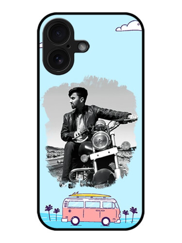 Custom iPhone 16 Custom Glass Phone Case - Travel and Adventure Design