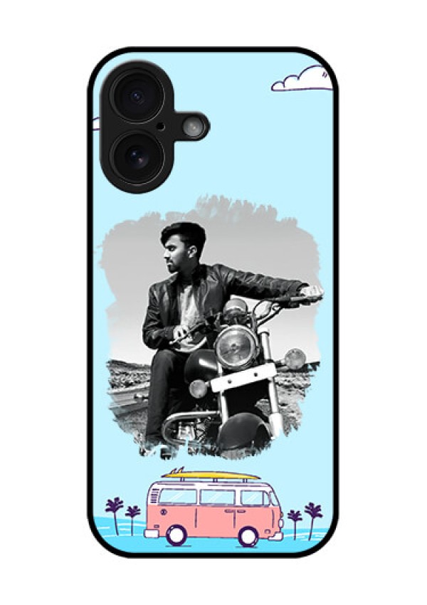 iPhone 16 Custom Glass Phone Case - Travel and Adventure Design
