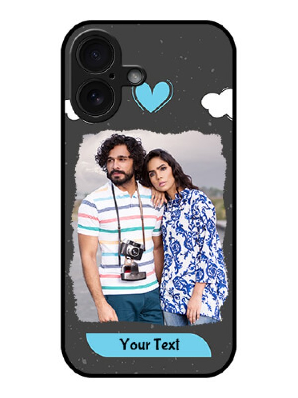 Custom iPhone 16 Custom Glass Phone Case - Splashes With Love Doodles Design