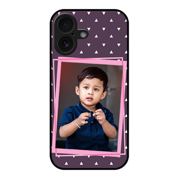 iPhone 16 Custom Glass Phone Case - Triangle Pattern Dotted Design iPhone 16 Custom Glass Phone Case - Triangle Pattern Dotted Design