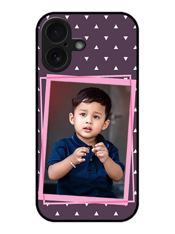 Custom iPhone 16 Custom Glass Phone Case - Triangle Pattern Dotted Design