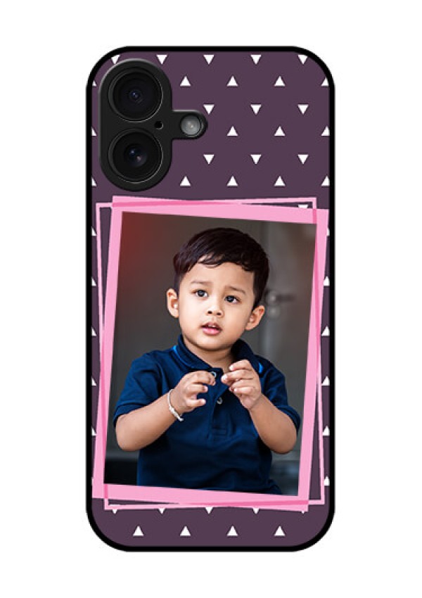 iPhone 16 Custom Glass Phone Case - Triangle Pattern Dotted Design