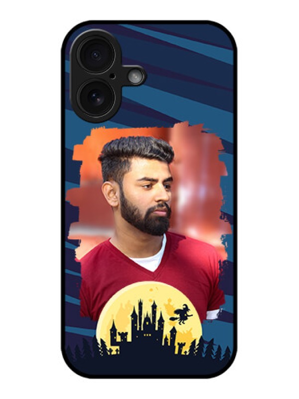 Custom iPhone 16 Custom Glass Phone Case - Halloween Witch Design