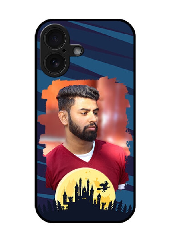 iPhone 16 Custom Glass Phone Case - Halloween Witch Design