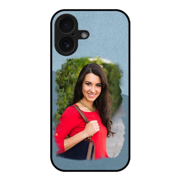 iPhone 16 Custom Glass Phone Case - Grunge Line Art Design