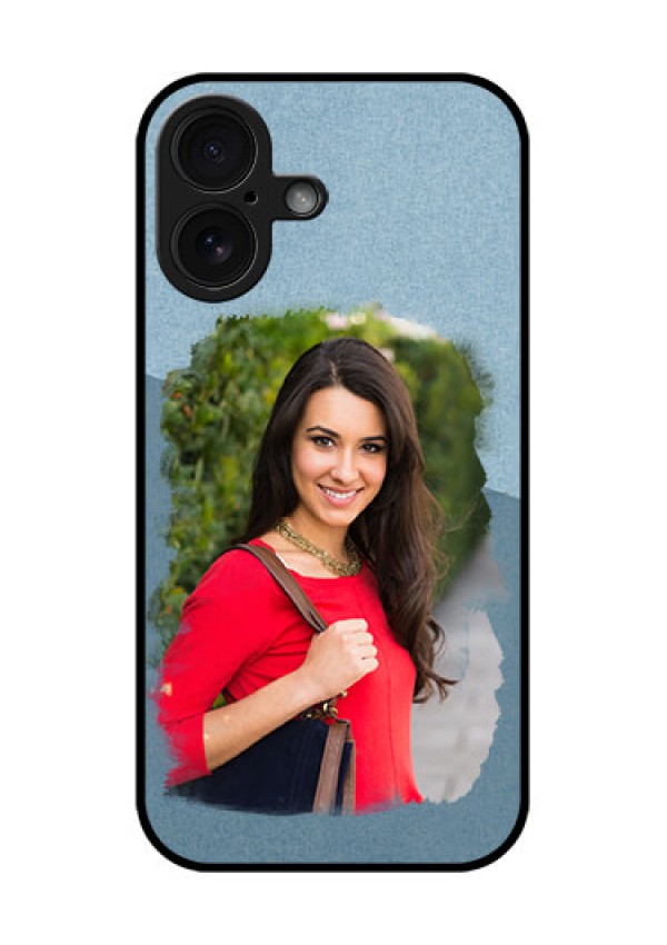 iPhone 16 Custom Glass Phone Case - Grunge Line Art Design