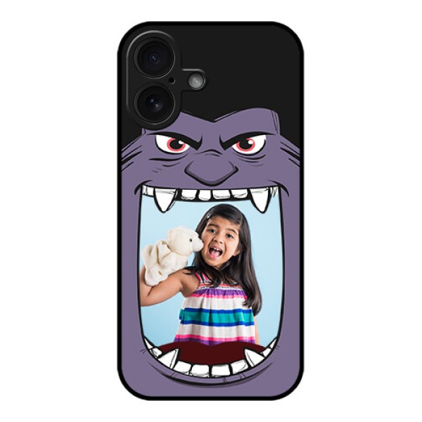 iPhone 16 Custom Glass Phone Case - Angry Monster Design