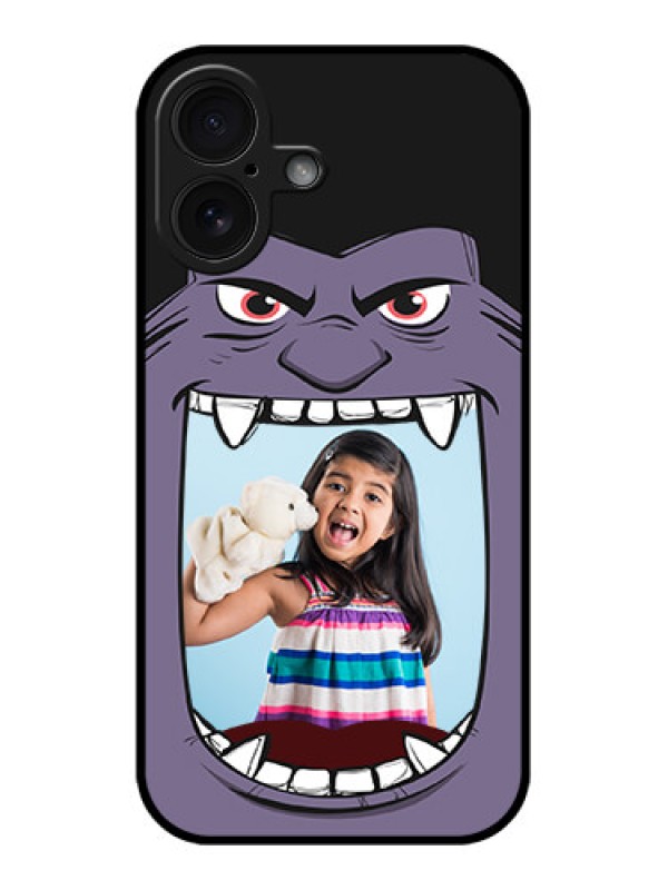 Custom iPhone 16 Custom Glass Phone Case - Angry Monster Design