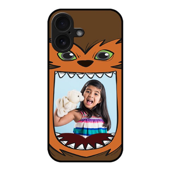 iPhone 16 Custom Glass Phone Case - Owl Monster Back Case Design iPhone 16 Custom Glass Phone Case - Owl Monster Back Case Design