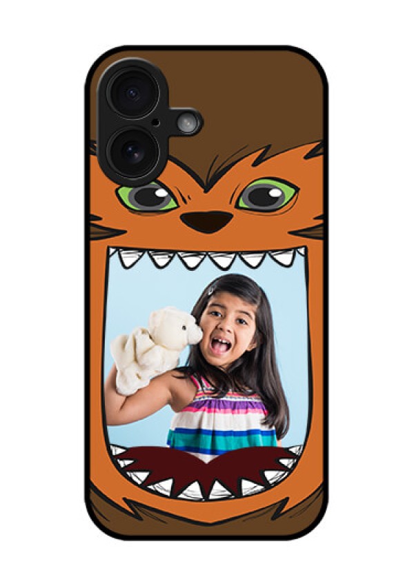 iPhone 16 Custom Glass Phone Case - Owl Monster Back Case Design