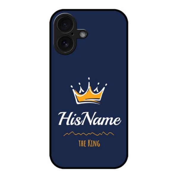 iPhone 16 Custom Glass Phone Case - King With Name Design