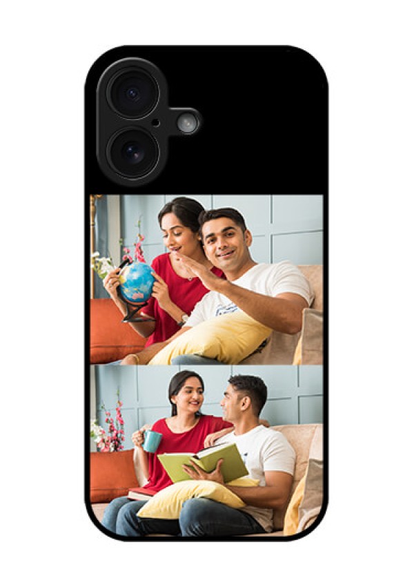 iPhone 16 Custom Glass Phone Case - 2 Images Design