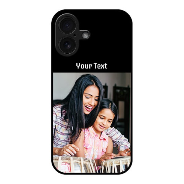 iPhone 16 Custom Glass Phone Case - Photo With Name Design