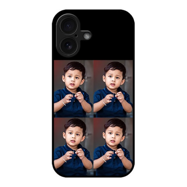 iPhone 16 Custom Glass Phone Case - 4 Image Holder Design