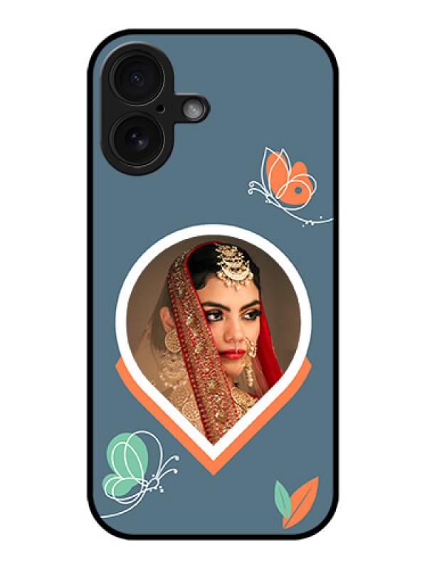 Custom iPhone 16 Custom Glass Phone Case - Droplet Butterflies Design