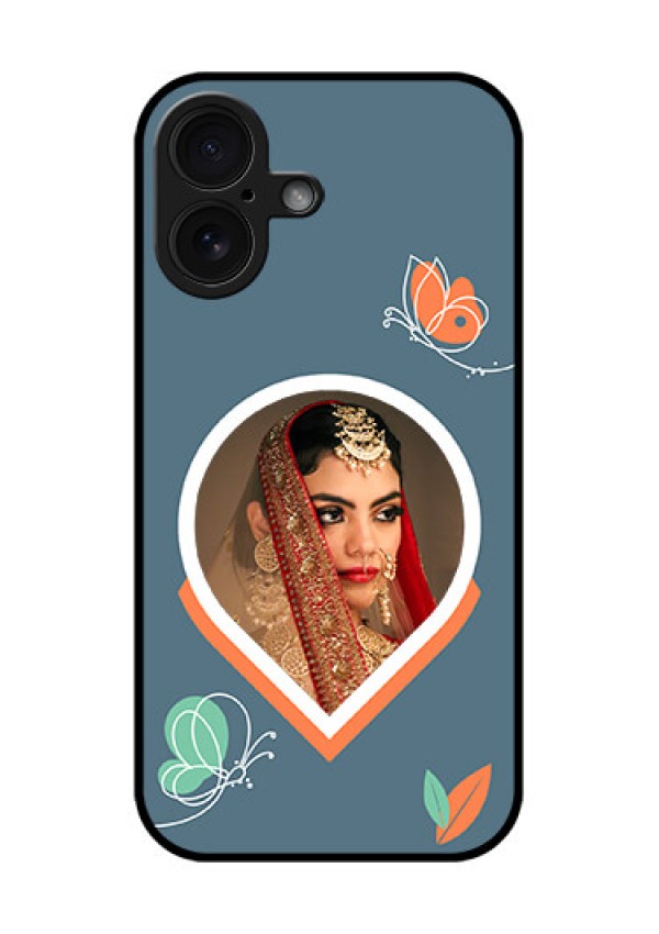 iPhone 16 Custom Glass Phone Case - Droplet Butterflies Design