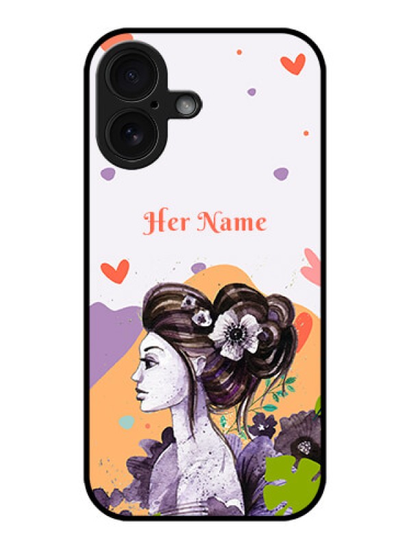 Custom iPhone 16 Custom Glass Phone Case - Woman And Nature Design