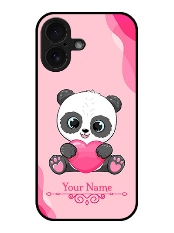 Custom iPhone 16 Custom Glass Phone Case - Cute Panda Design