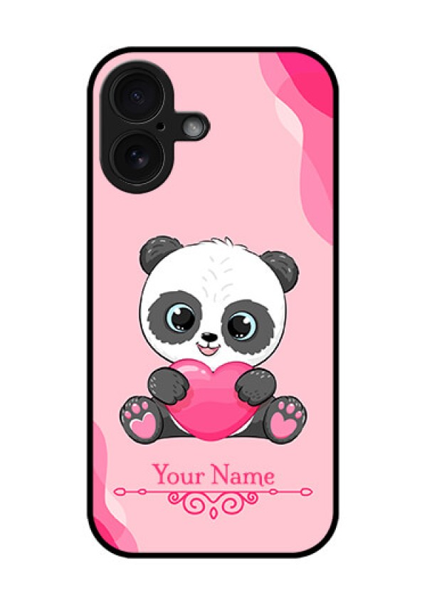 iPhone 16 Custom Glass Phone Case - Cute Panda Design
