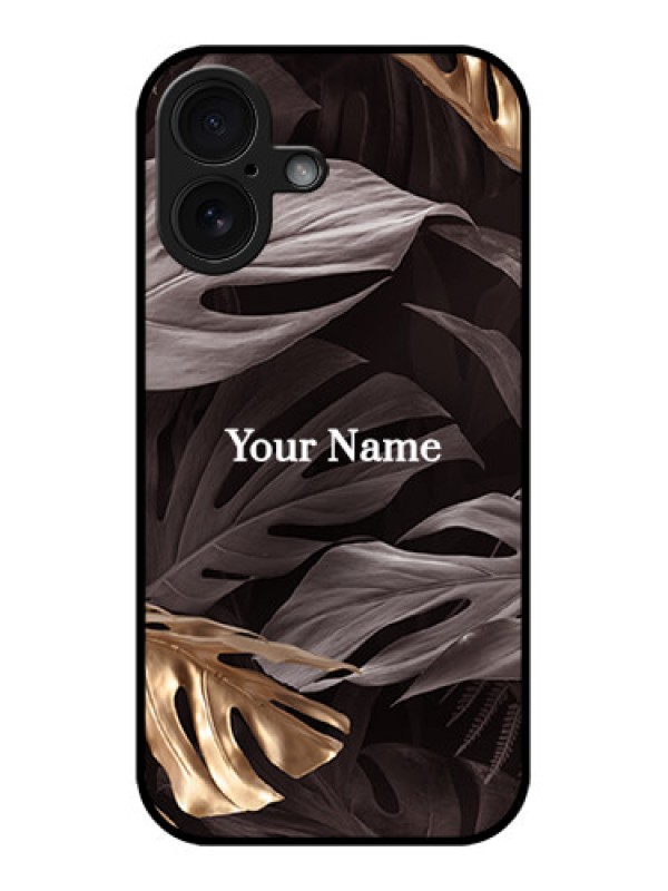 Custom iPhone 16 Custom Glass Phone Case - Wild Leaves Digital Paint Design