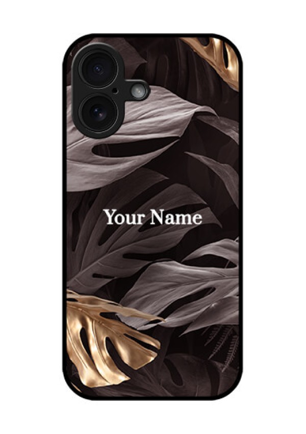 iPhone 16 Custom Glass Phone Case - Wild Leaves Digital Paint Design