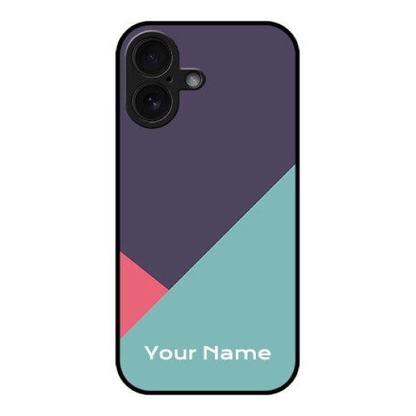 iPhone 16 Custom Glass Phone Case - Tri Color Abstract Design