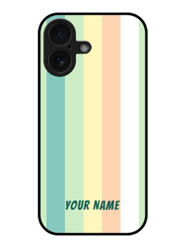 Custom iPhone 16 Custom Glass Phone Case - Multi - Colour Stripes Design