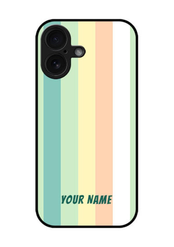 iPhone 16 Custom Glass Phone Case - Multi - Colour Stripes Design