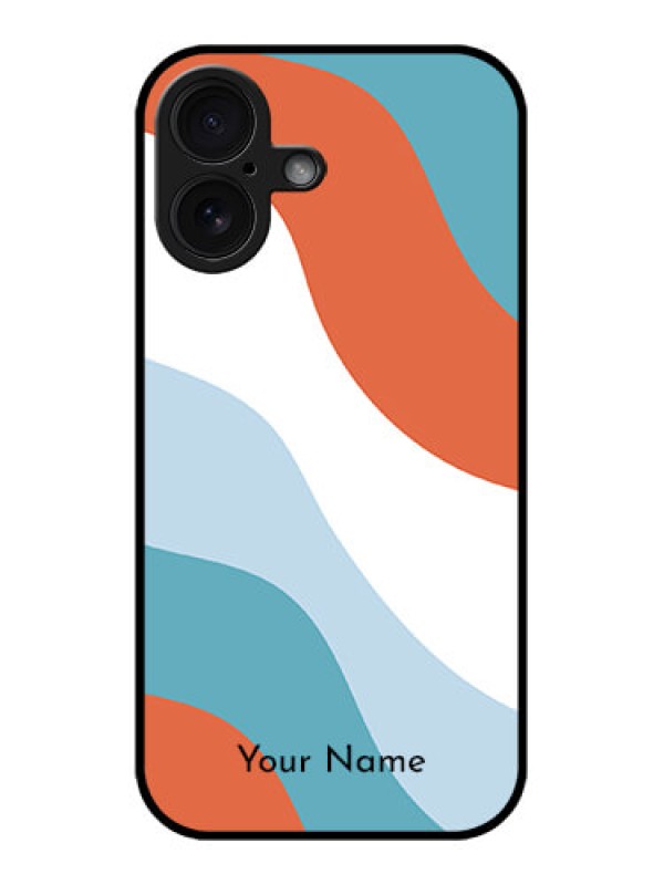 Custom iPhone 16 Custom Glass Phone Case - Coloured Waves Design
