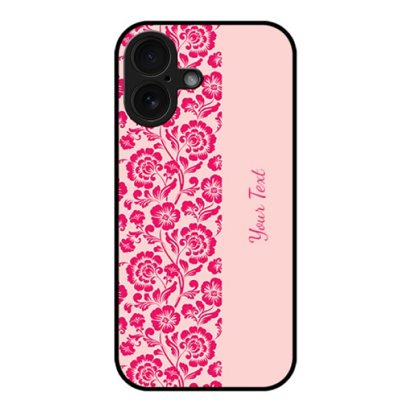 iPhone 16 Custom Glass Phone Case - Attractive Floral Pattern Design