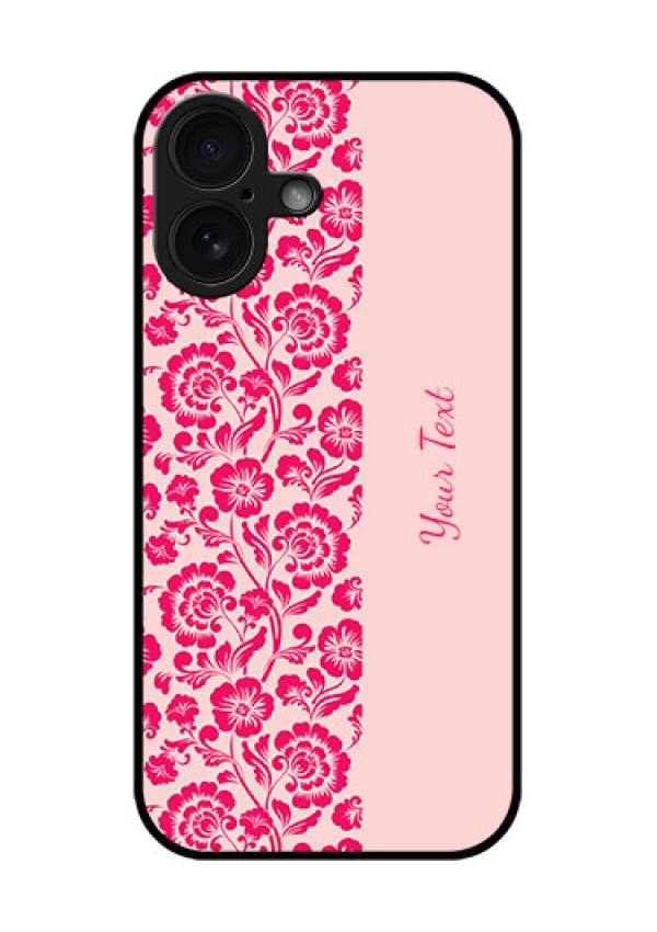 iPhone 16 Custom Glass Phone Case - Attractive Floral Pattern Design