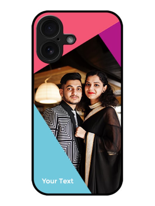 Custom iPhone 16 Custom Glass Phone Case - Stacked Triple Colour Design
