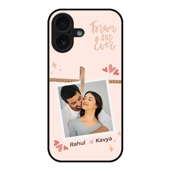 iPhone 16 Custom Glass Phone Case - Forever And Ever Love Design iPhone 16 Custom Glass Phone Case - Forever And Ever Love Design