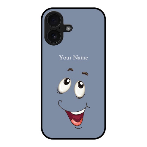 iPhone 16 Custom Glass Phone Case - Laughing Cartoon Face Design iPhone 16 Custom Glass Phone Case - Laughing Cartoon Face Design