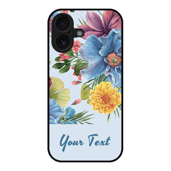iPhone 16 Custom Glass Phone Case - Stunning Watercolored Flowers Painting Design iPhone 16 Custom Glass Phone Case - Stunning Watercolored Flowers Painting Design